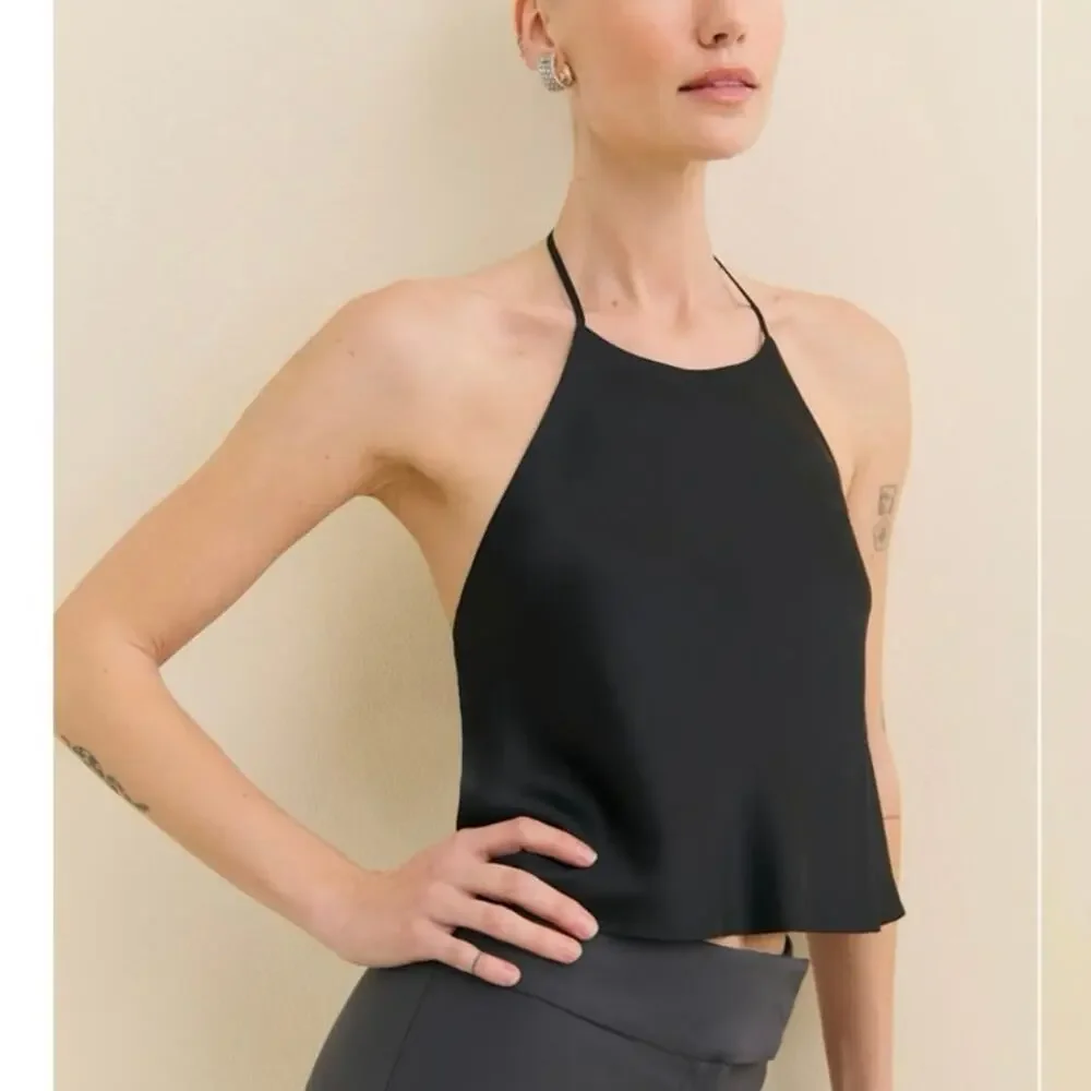 NWOT Reformation Jeany Silk Top in Black SZ 10